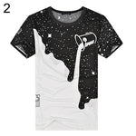 2018 Men Fashion Summer Milk Poured Pattern Inverted Milk 3D T shirt Printed Short Sleeve Round Neck Slim casual T-shirt hot