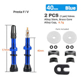 Deemount 2PCS 40/60MM Brass or Alloy Stem Bicycle F/V Presta Tubeless Tire Valve Road Bike MTB Nipple W/Tool Alloy Valve Cap