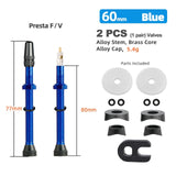 Deemount 2PCS 40/60MM Brass or Alloy Stem Bicycle F/V Presta Tubeless Tire Valve Road Bike MTB Nipple W/Tool Alloy Valve Cap